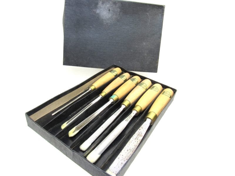 New Old Stock Ashley Iles Carving Chisel Set In Box
