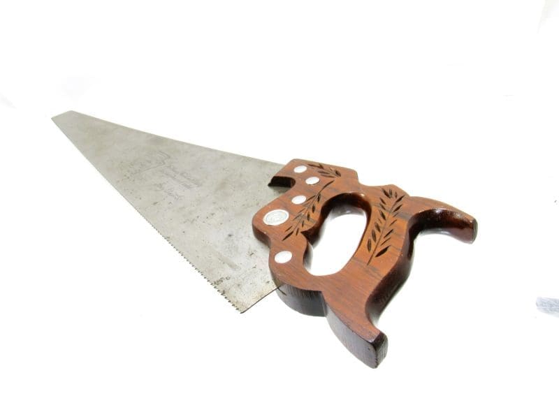 Superb Disston D-95 11 PPI Handsaw 26" Plate Rosewood Handle Straight & Sharp.
