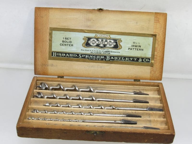 Great Set of H.S.B & Co OVB Our Very Best Irwin Mattern Auger Bits In Original Box