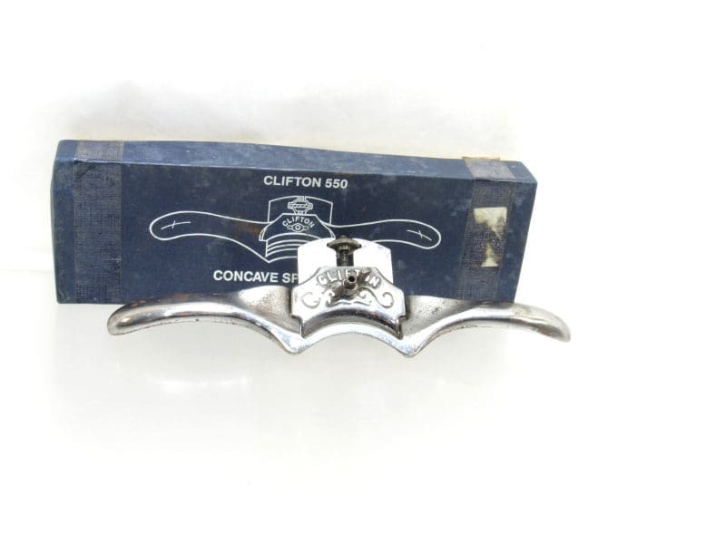 Superb Clifton # 550 Concave Sole Adjustable Iron Spokeshave In Original Box