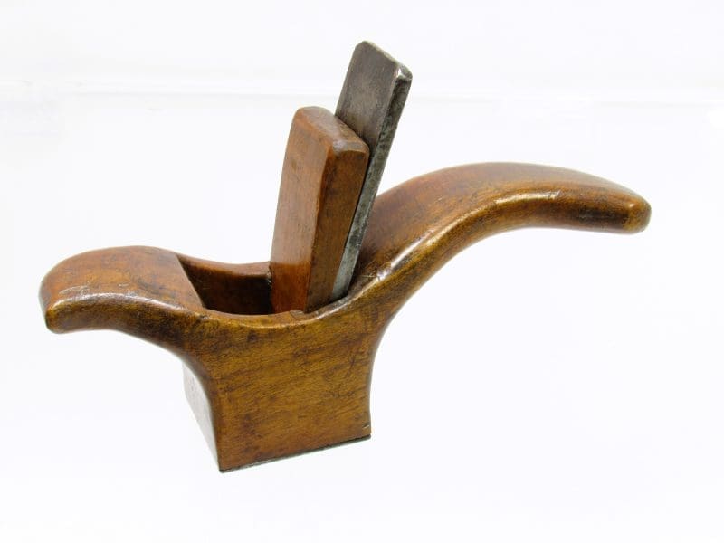 Beautiful Early Coachmakers Curved Tail Handle Plane With Steel Sole