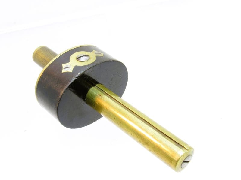 Superb Brass & Ebony Oval Head Adjustable Marking / Mortise Gauge With Long Sharp Points.