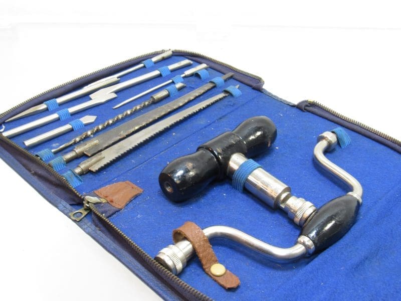 Great Hermes Woodworking Multi Tool Set With Brace & Ratcheting Tee Handle And Tools In Case