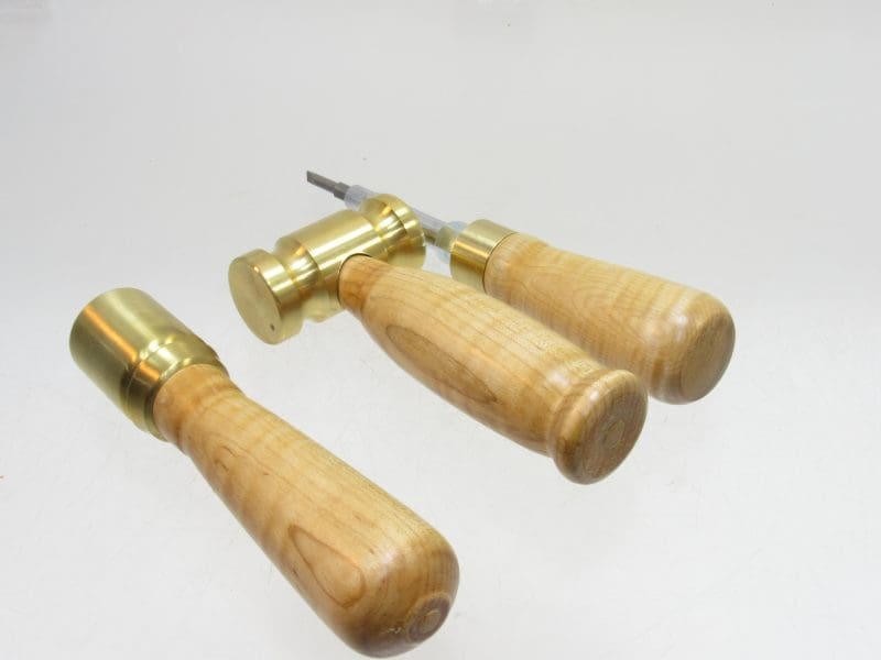 Amazing High Quality Custom Made Brass Hammer & Mallet Along With Multi Tip Screwdriver Curly Maple