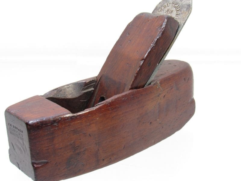 7" Rosewood Coffin Shaped Smoothing Plane Marked Mockridge & Francis Newark N.J