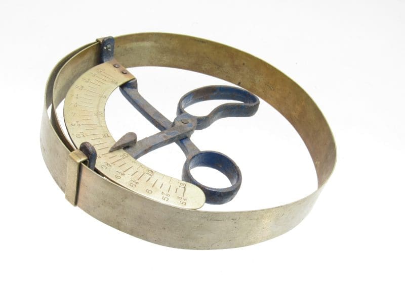 Vintage Hatters / Milliner's Brass Hat Measuring Tools With Scissor Like Mechanism