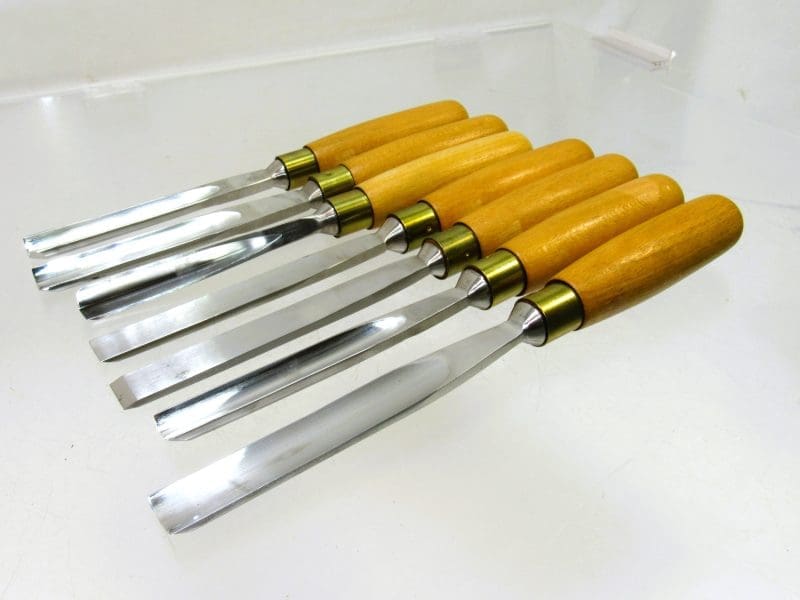 Unused Set Of 7 Ashley Iles Carving Chisel Scary Sharp