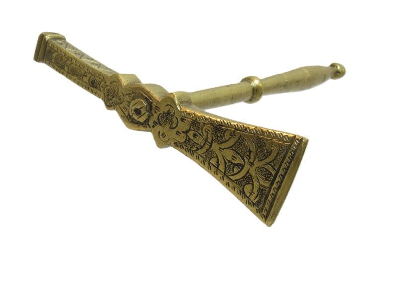 Stunning Early Solid Brass Barrister's Hammer Highly Decorative 8 1/2" Long