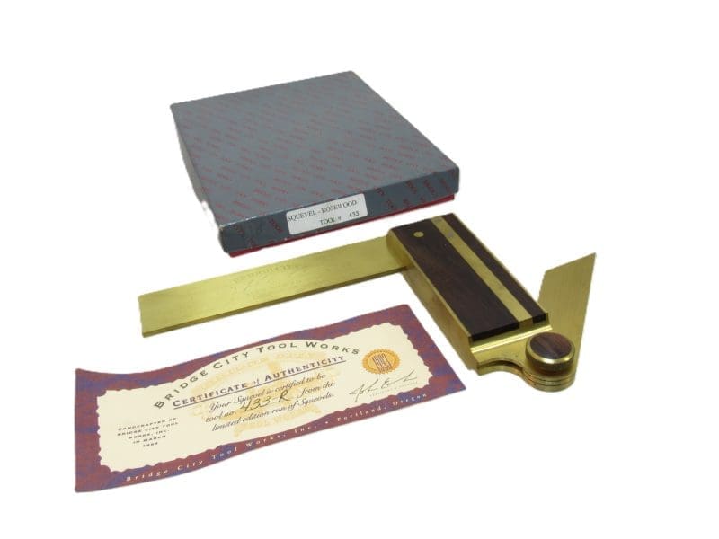 Unused in Box Bridge City Tool Squevel Square Rosewood Made In USA 1993 Limited Edition - Signed Model With Brass Blades
