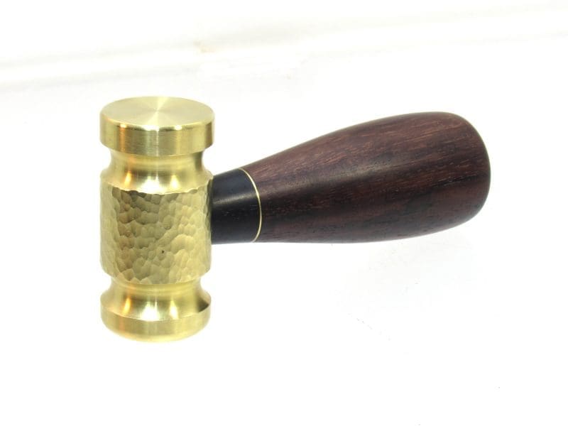 A Show Piece Brass, Rosewood and Ebony Chisel / Plane Hammer / Mallet  5" long x 2 1/2" Across Weights 1LB Custom Made