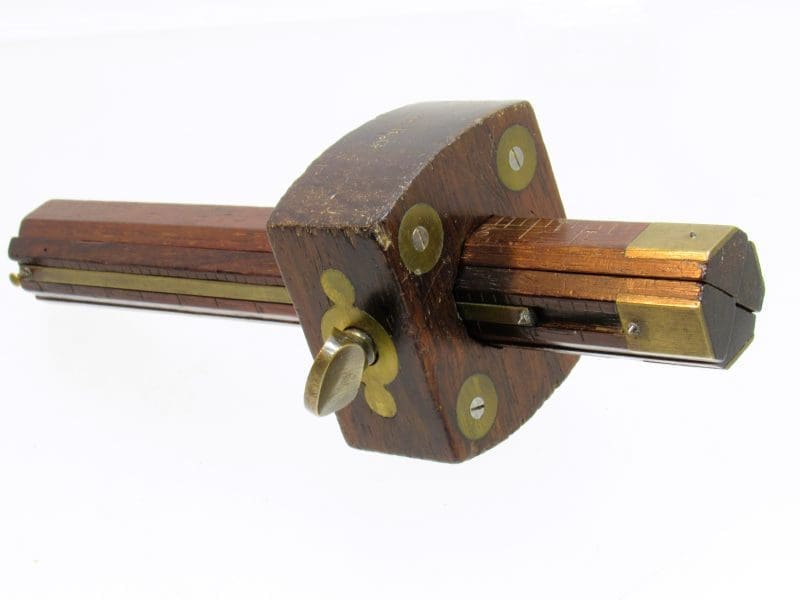 Nice C Sholl Patent March 8 1864 4 Stem Rosewood & Brass Marking Gauge