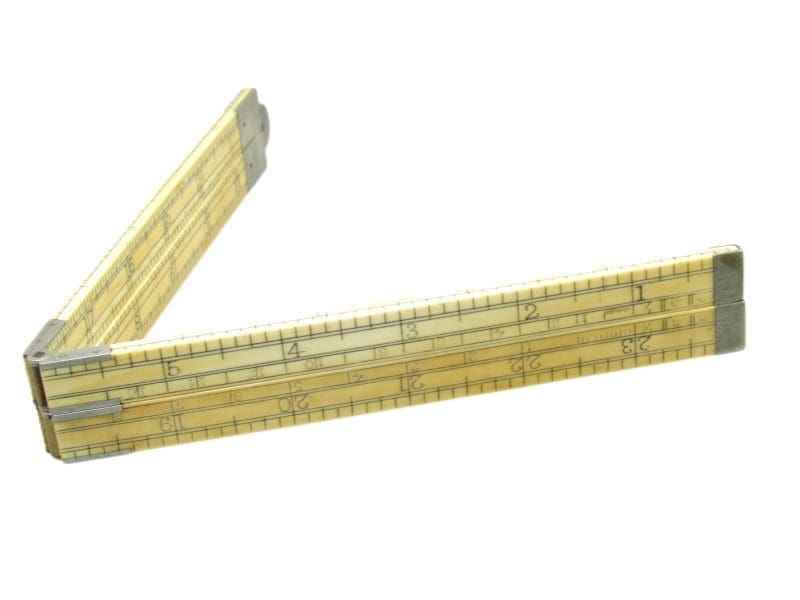 E A Stearns No 50 Four Fold Two Foot Ivory Folding Rule