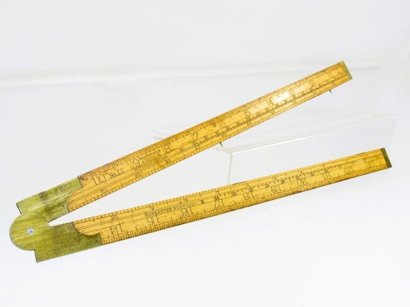 Stanley No 12 Carpenters Sliding Rule 2 Foot 2 Fold 1854-1915 With Gunters & Drafting Scales