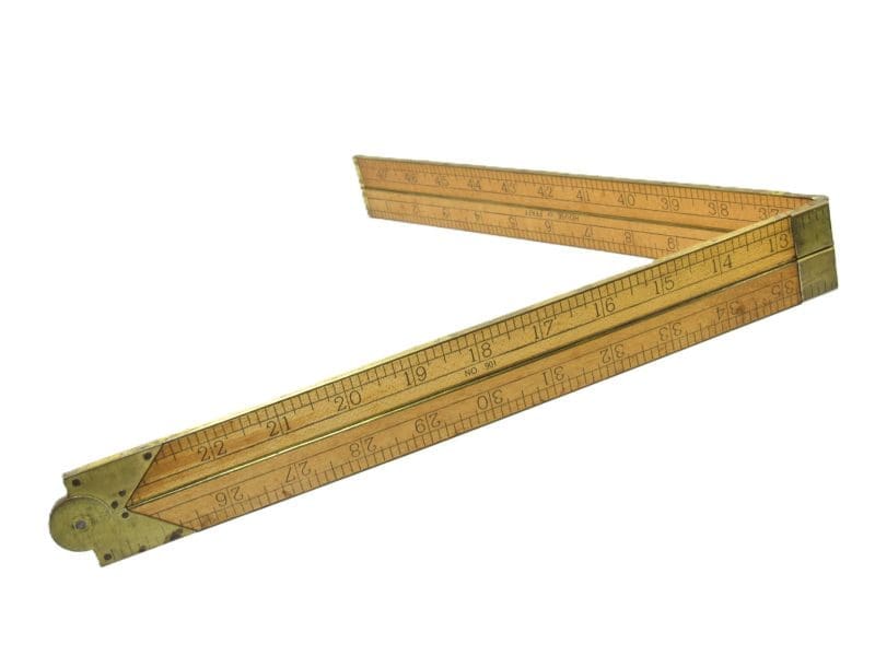 Superb House Of Pfaff 4 Foot 4 Fold Brass Bound No 901 Folding Rule