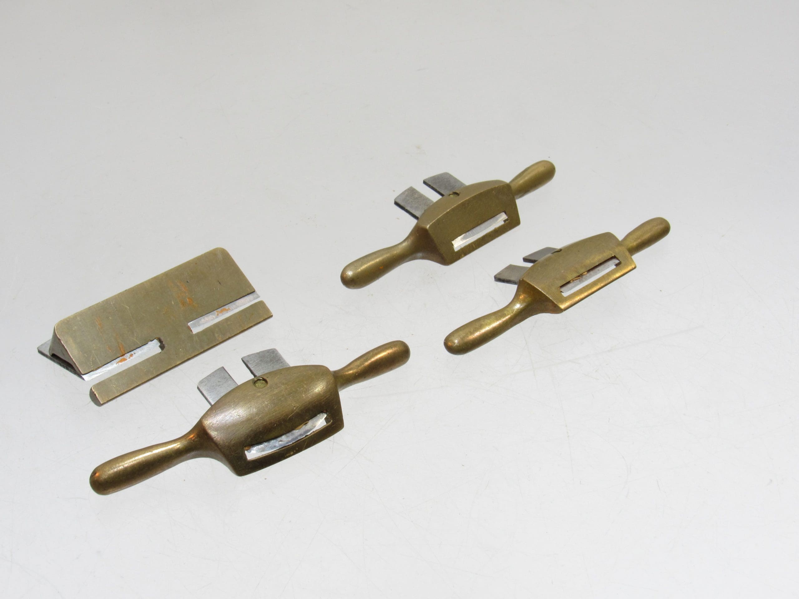 Great Set Of 4 Miniature Brass Instrument Makers Spokeshaves - Michael ...
