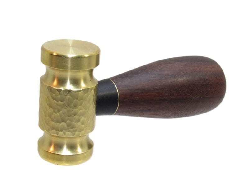 A Show Piece Brass, Rosewood and Ebony Chisel / Plane Hammer / Mallet  5" long x 2 1/2" Across Weights 1 LB Custom Made.