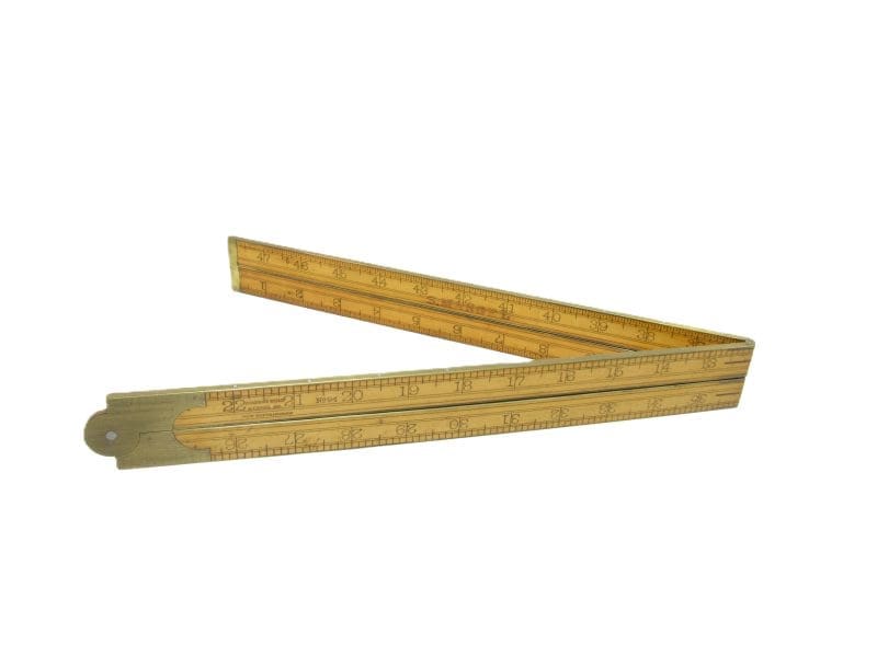 Very Nice Stanley No 94 Extra Long 4 Foot 4 Fold Rule Fully Brass Bound.