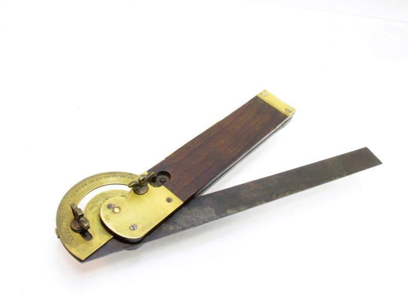 Extra Special W T Fisher Patent June 23 1868 Very Ornate Rosewood & Brass Bevel Square Level.