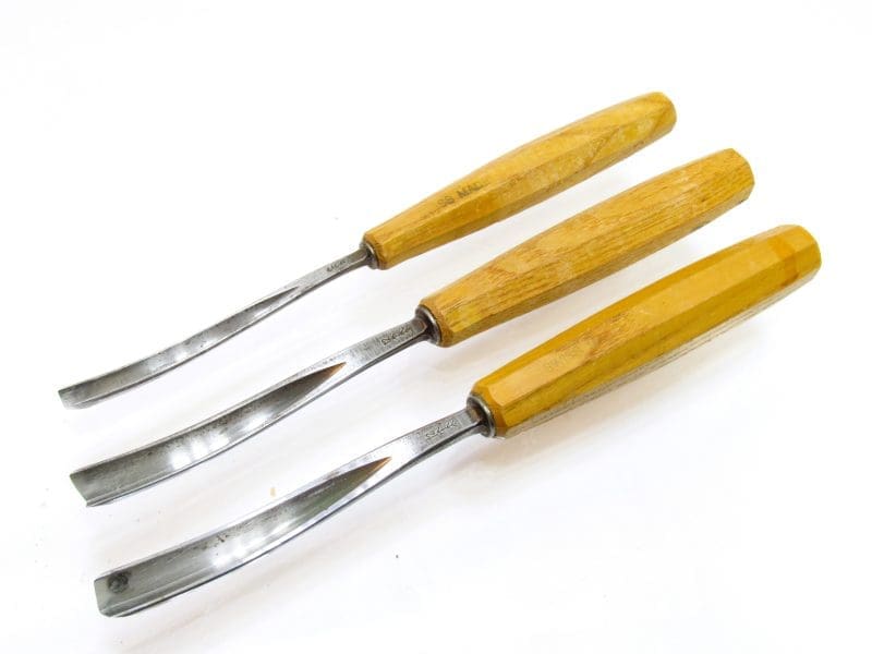 Superb Set of 3 Pfeil Swiss Made Carving Chisels No 12 Parting Tool 10, 10, 8 MM