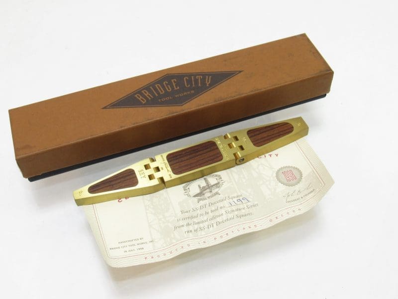 Unused In Box Bridge City Tool SS-DT Rosewood Dovetail Square Limited Edition Tool Made In USA 1998.