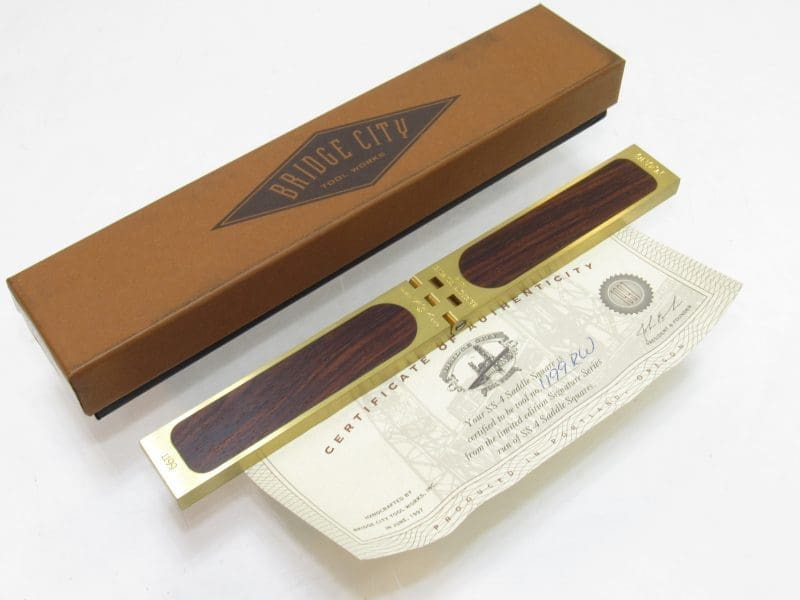 Mint Unused In Box Bridge City Tool SS-4 Rosewood Saddle Square Made In USA 1997 Limited Edition Signature Series.
