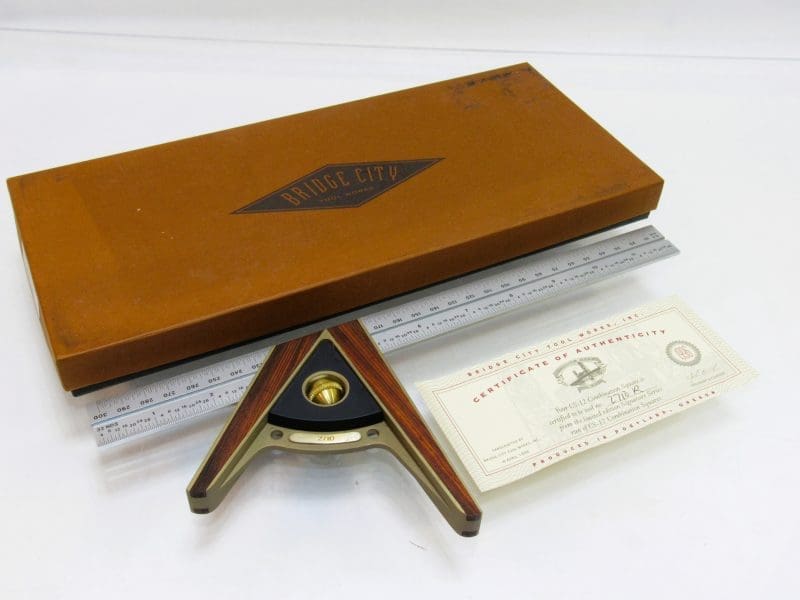Unused Rosewood Bridge City Tool Works CS-12 Combination Square Rule Limited Edition Signature Series In Original Box