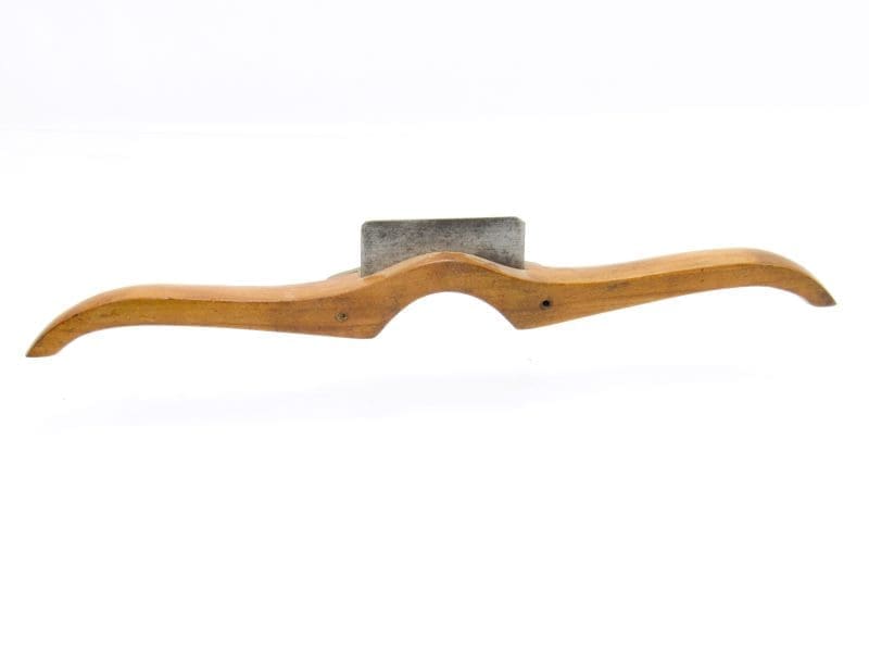 Nice Chairmakers Double Handle Concave Sole Scraper With Brass Wear Plate