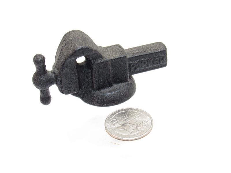 Awesome 3" Long Cast iron Parker Paper Weight Advertising Sample Vise