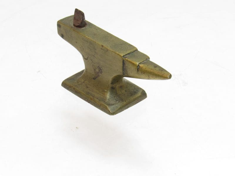 Awesome Miniature 3" Long Brass Anvil With Hardy