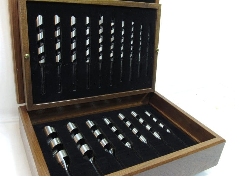 Unused In Walnut Box Bridge City Tool 17 Piece Millennium Brace Bit Set Made In USA