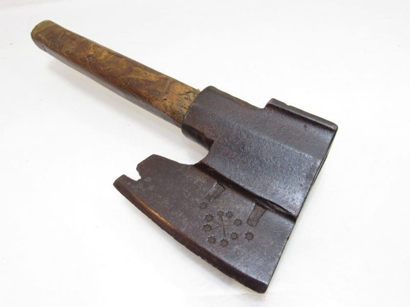 Stunning Example 18Th Century Hand Forged Wheelwrights Axe With Stamped Decorations