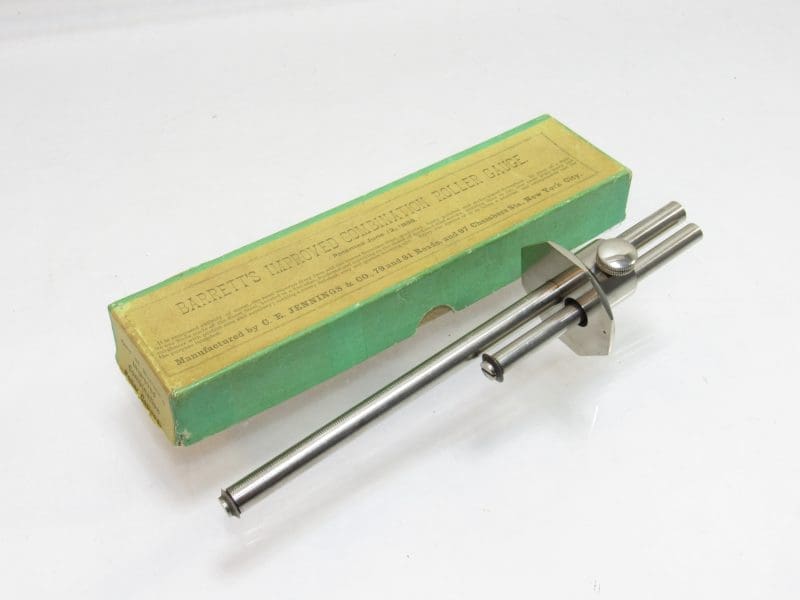 Rare New Old Stock In Original Green Box Barrett's Improved Combination Roller Gauge Patented June 12 1888
