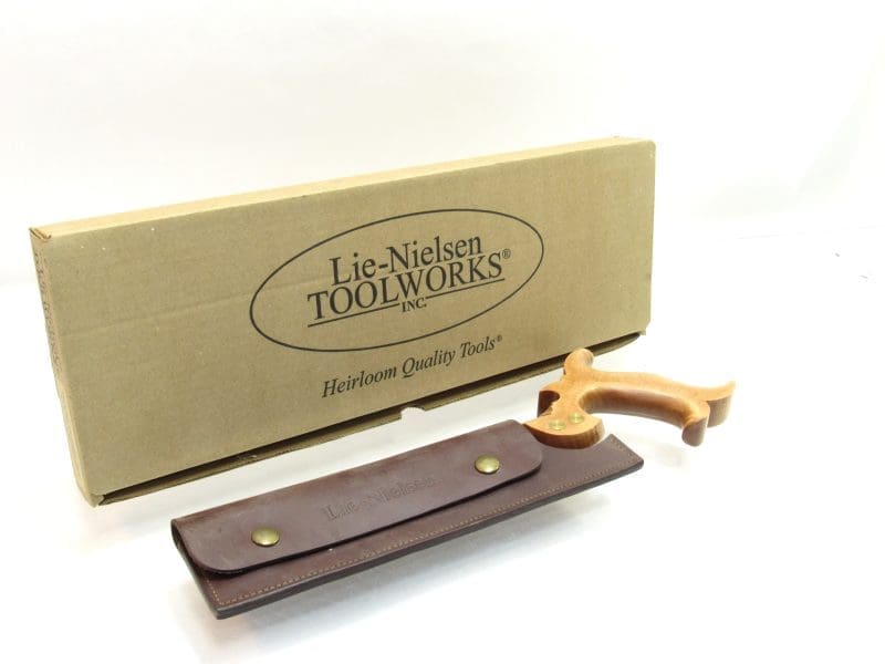 Minty in Box Lie Nielsen 15 PPI Rip Dovetail Saw In Lie Nielsen Leather Case