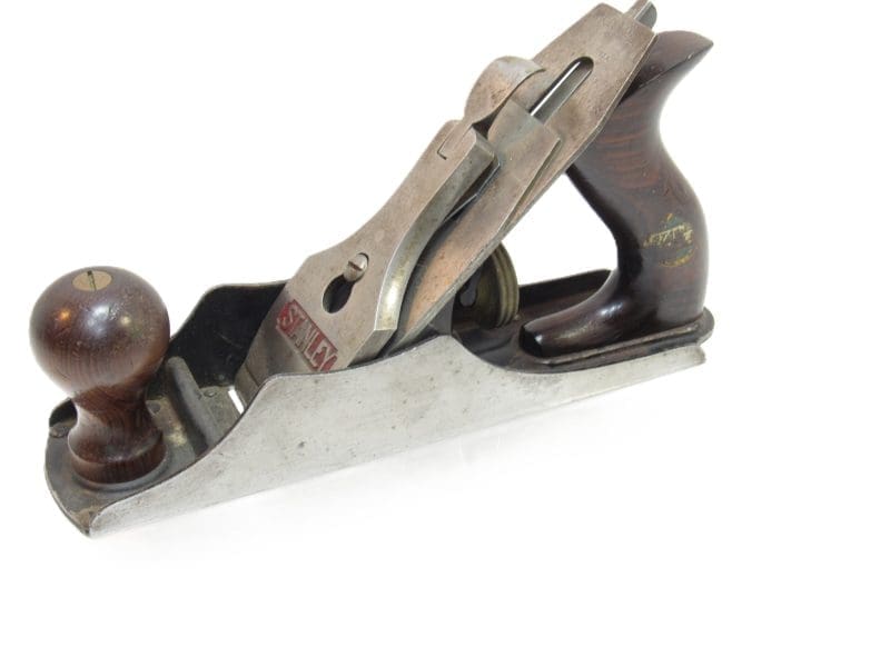 Fine Stanley # S4 Steel Plane Sweetheart With Partial Handle Label.