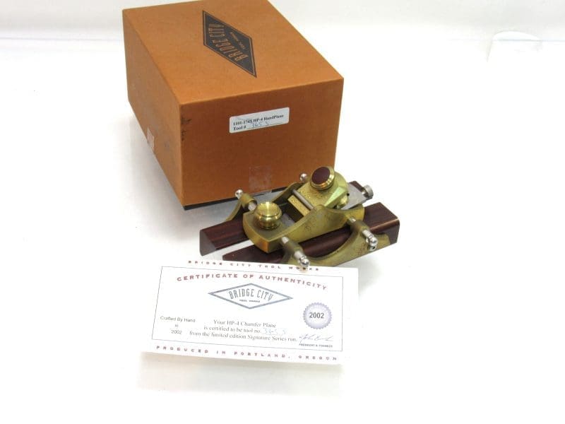 Unused In Box Bridge City Tool  HP-4 Chamfer Plane Made in USA in 2002 With Certificate of Authenticity