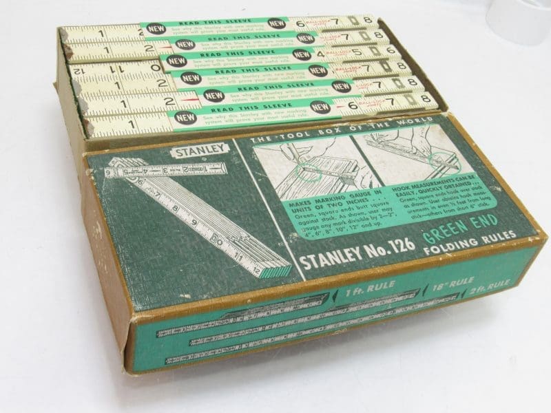 Superb 6 New Old Stock Stanley No 126 Zig Zag Rules In Early Box With Full Label