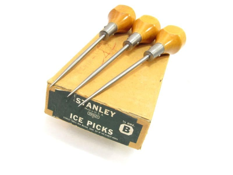 New Old Stock Set Of 3 Stanley Ice Picks In Hard To Find Original Box 9" Long